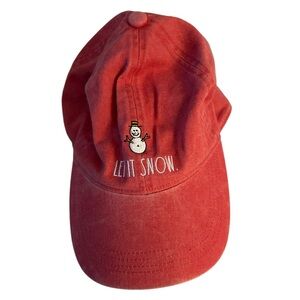 Rae Dunn red Let It Snow baseball cap to make the season merry & casual (NWT)